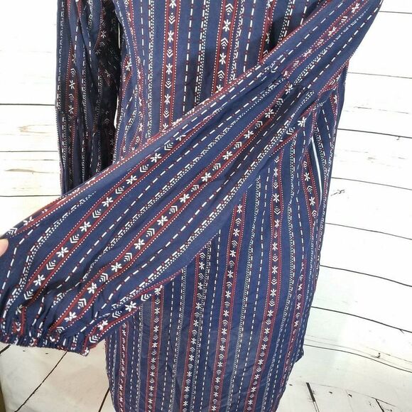 Umgee Tribal Print Boho Tunic Dress Faux Suede - Picture 4 of 5